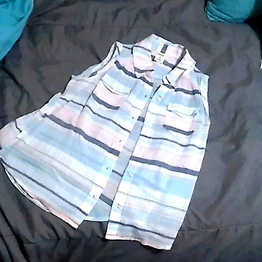 This is a see through tank button up top.